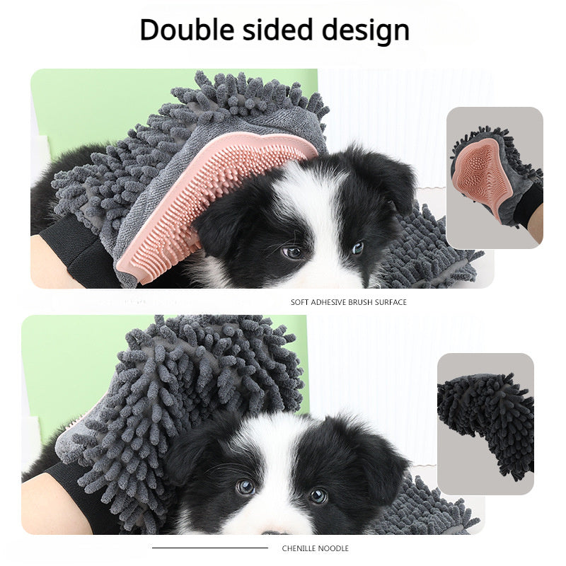 2-in-1 Pet Grooming Glove Brush