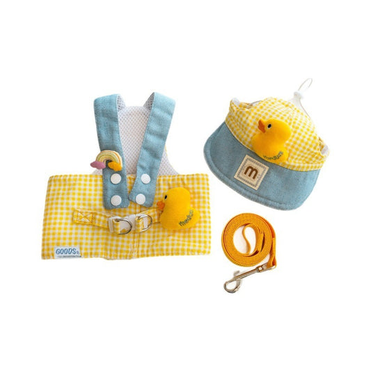 Summer Pet Harness and Leash Set with Cute Hat