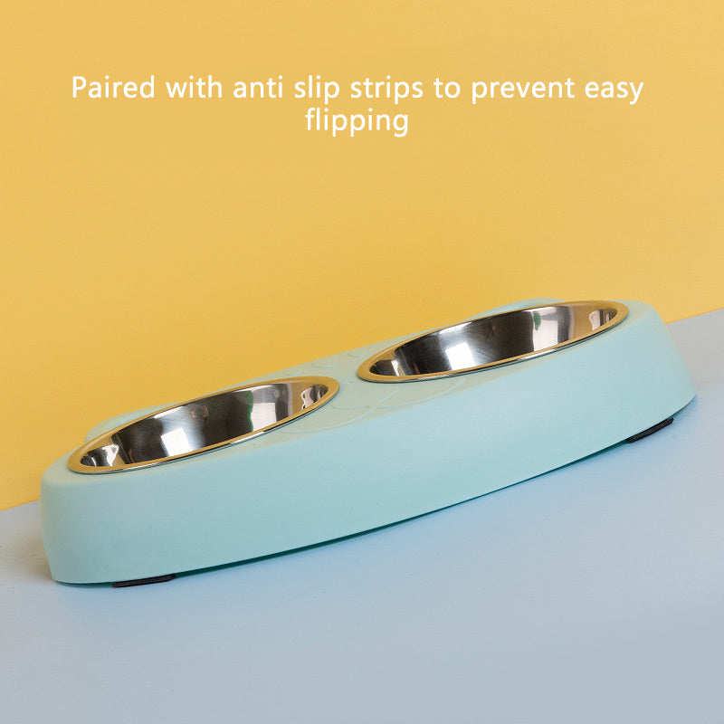 Pet Double Bowls with No-Spill Stand