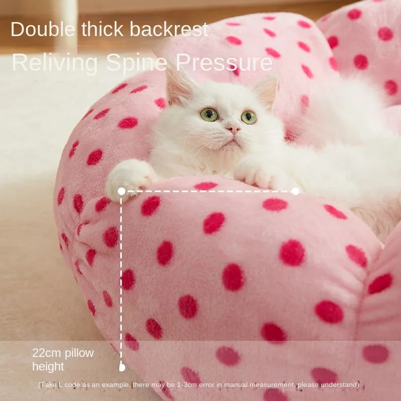 Pink Dot Princess Cat Bed