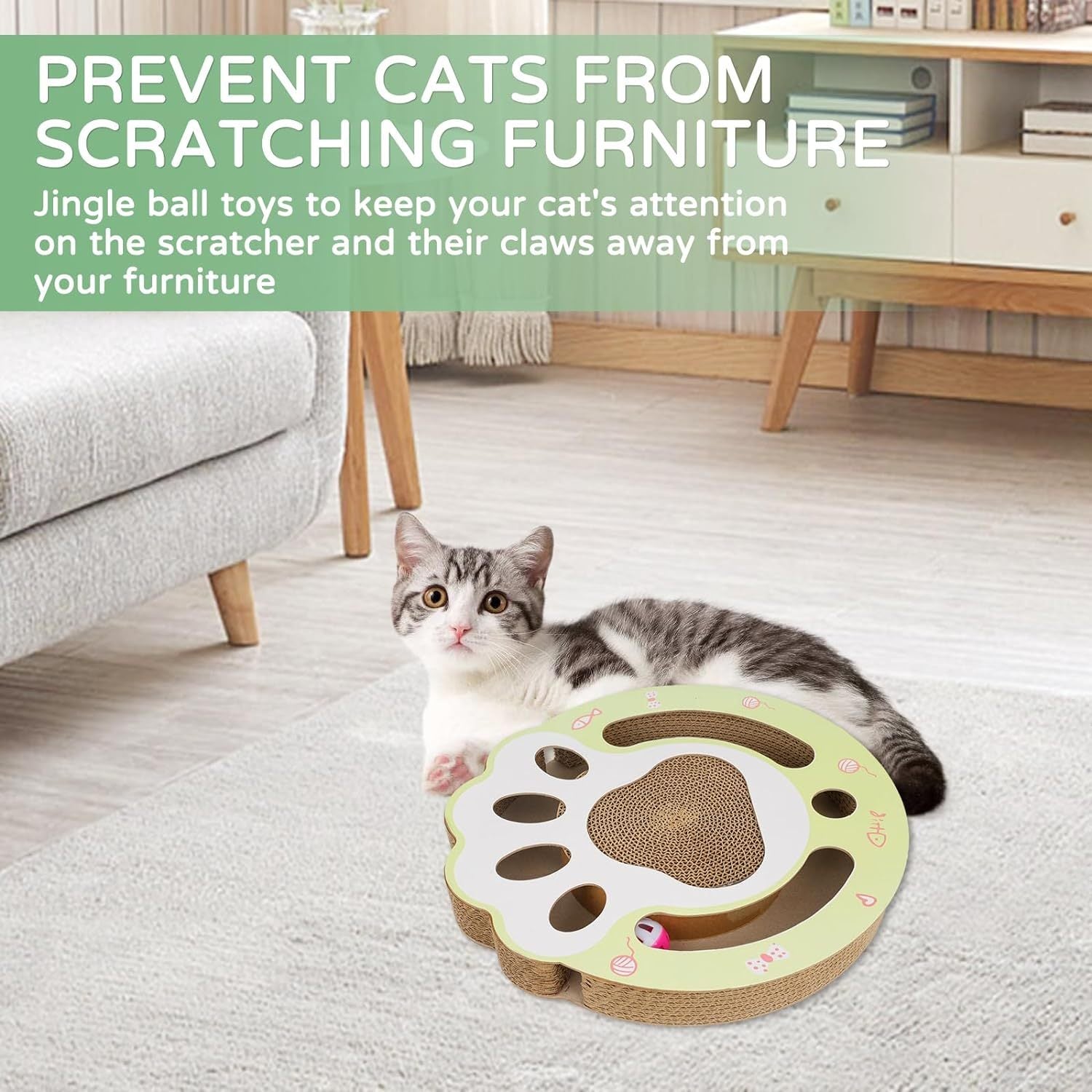 Cat Claw Scratch Pad with Ball Track