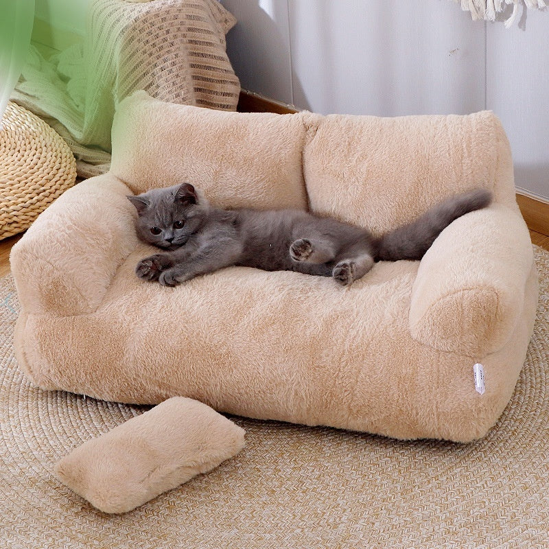 Luxury Cat Sofa Bed Winter Warm Plush Pet Nest