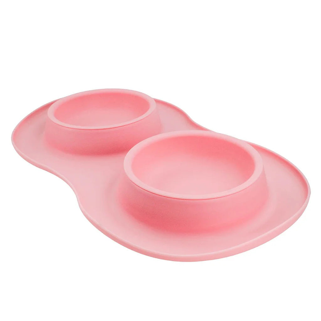 Silicone Double Food & Water Bowl for Dogs and Cats