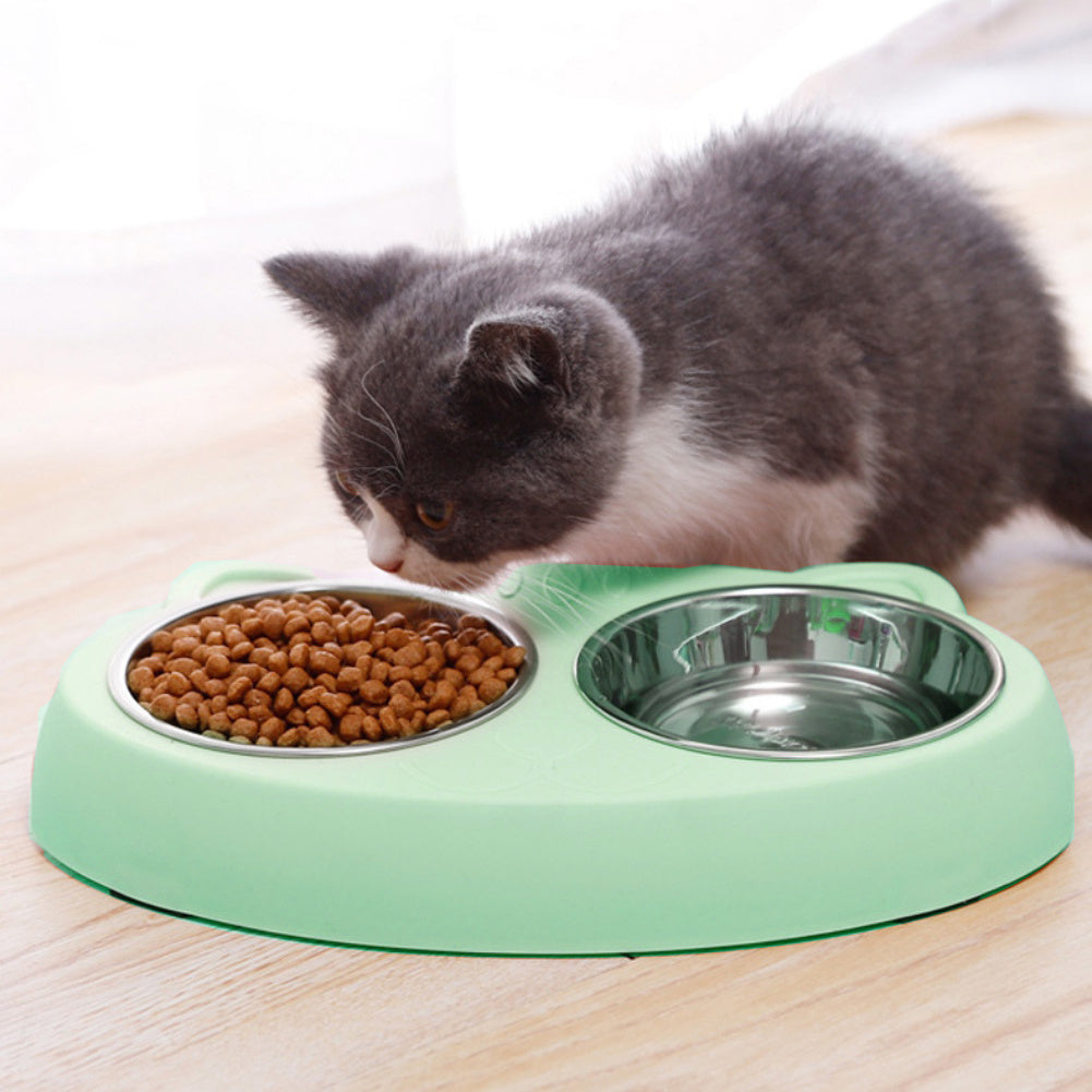 Pet Double Bowls with No-Spill Stand