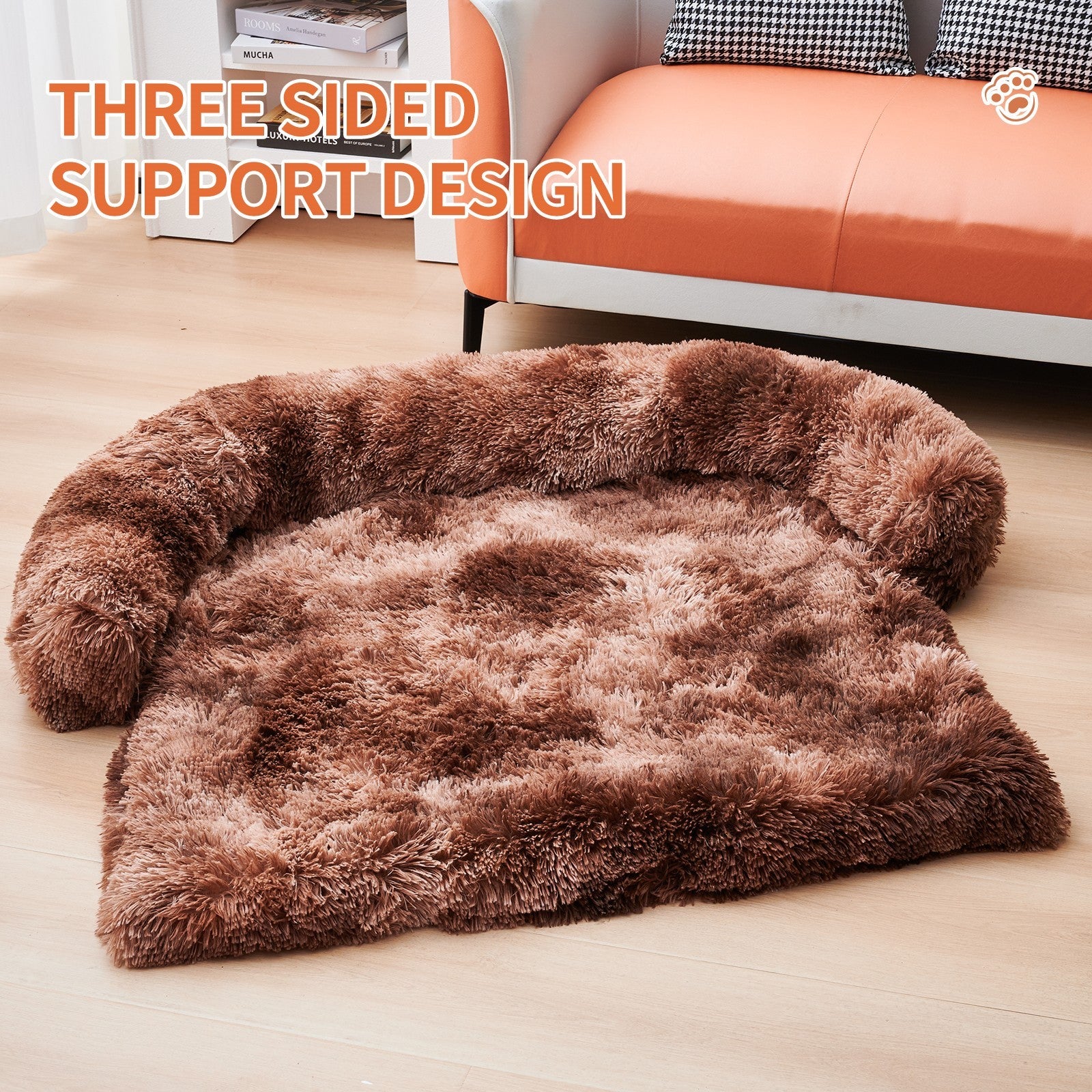 Plush Dog Sofa Bed with Blanket