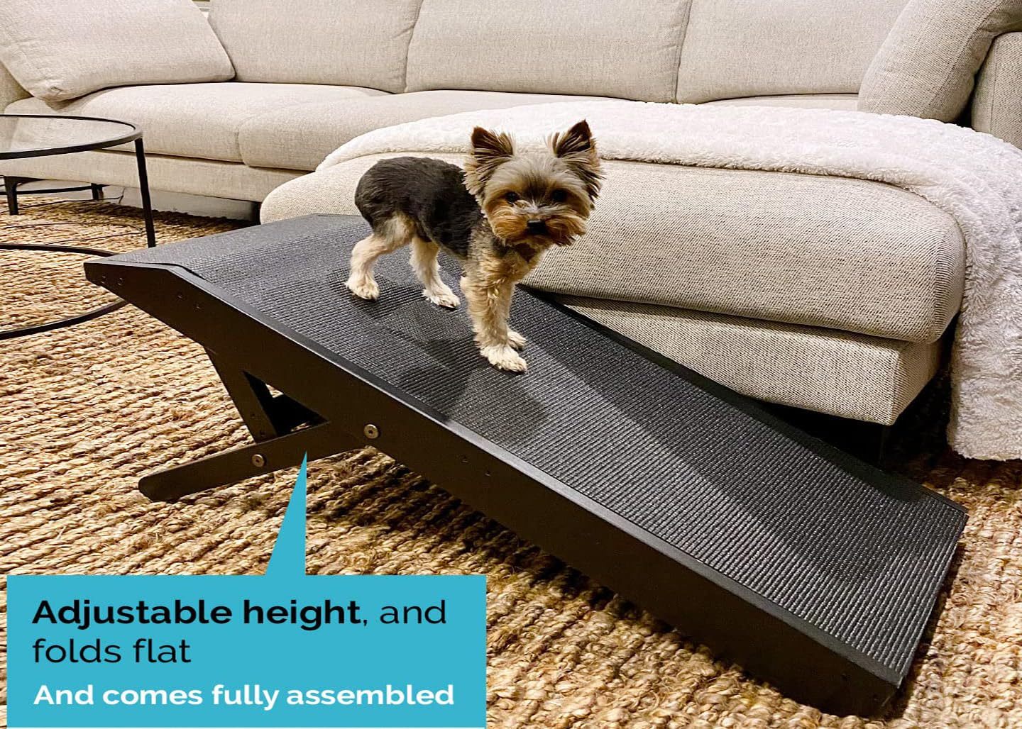 Adjustable Wooden Dog Ramp for Bed & Couch