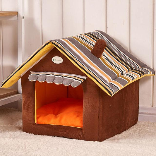 Removable Cover Striped Dog House