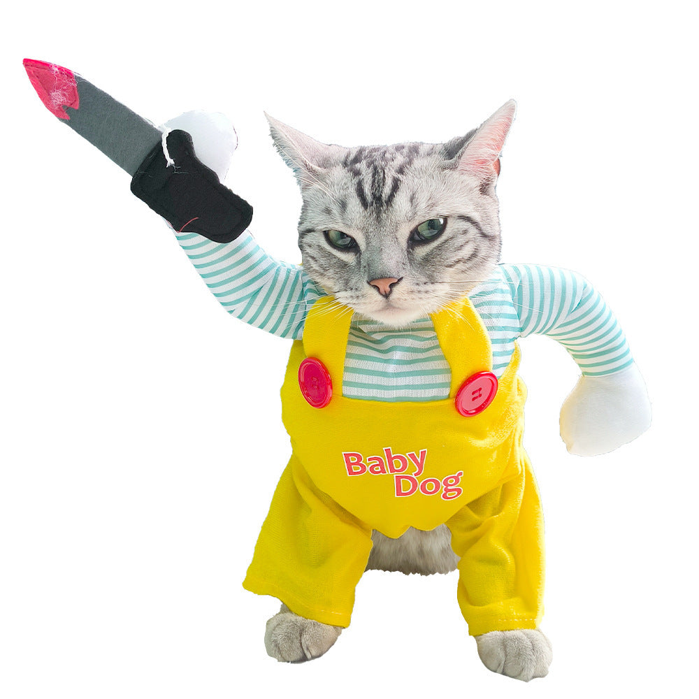 Yellow Knife Assassin Cat Costume