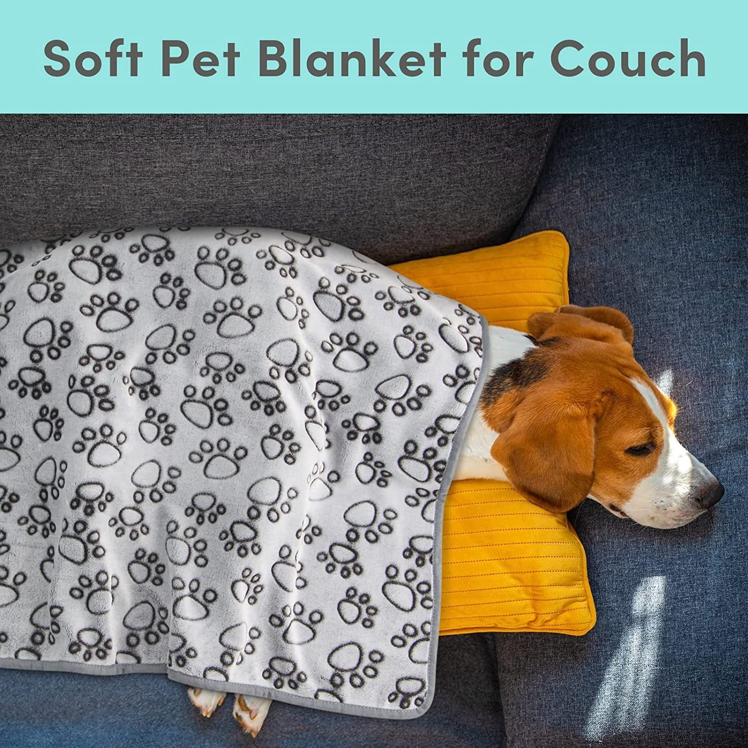 Soft Grey Paw Pet Blanket