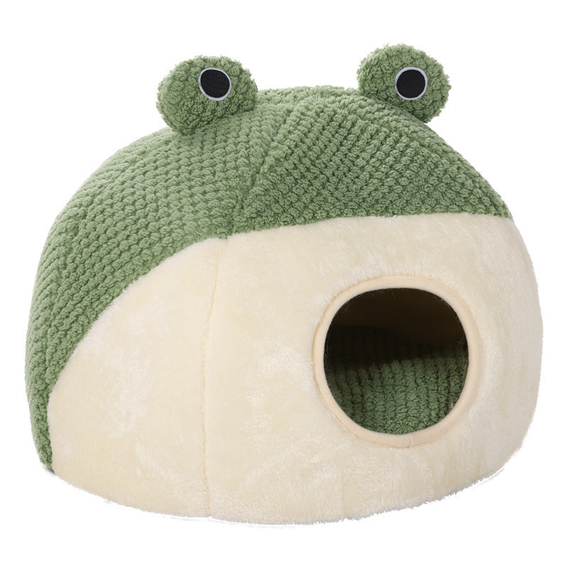 Little Frog Warm Plush Pet Bed