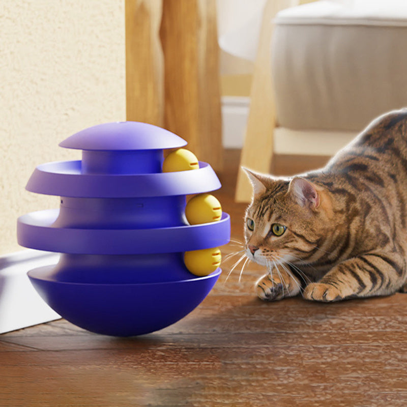 3-Layer Interactive Cat Toy Turntable with Ball