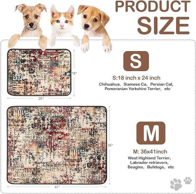 Washable Pee Pads for Dogs - 2 Pack, 18x24, Leakproof, Non-Slip