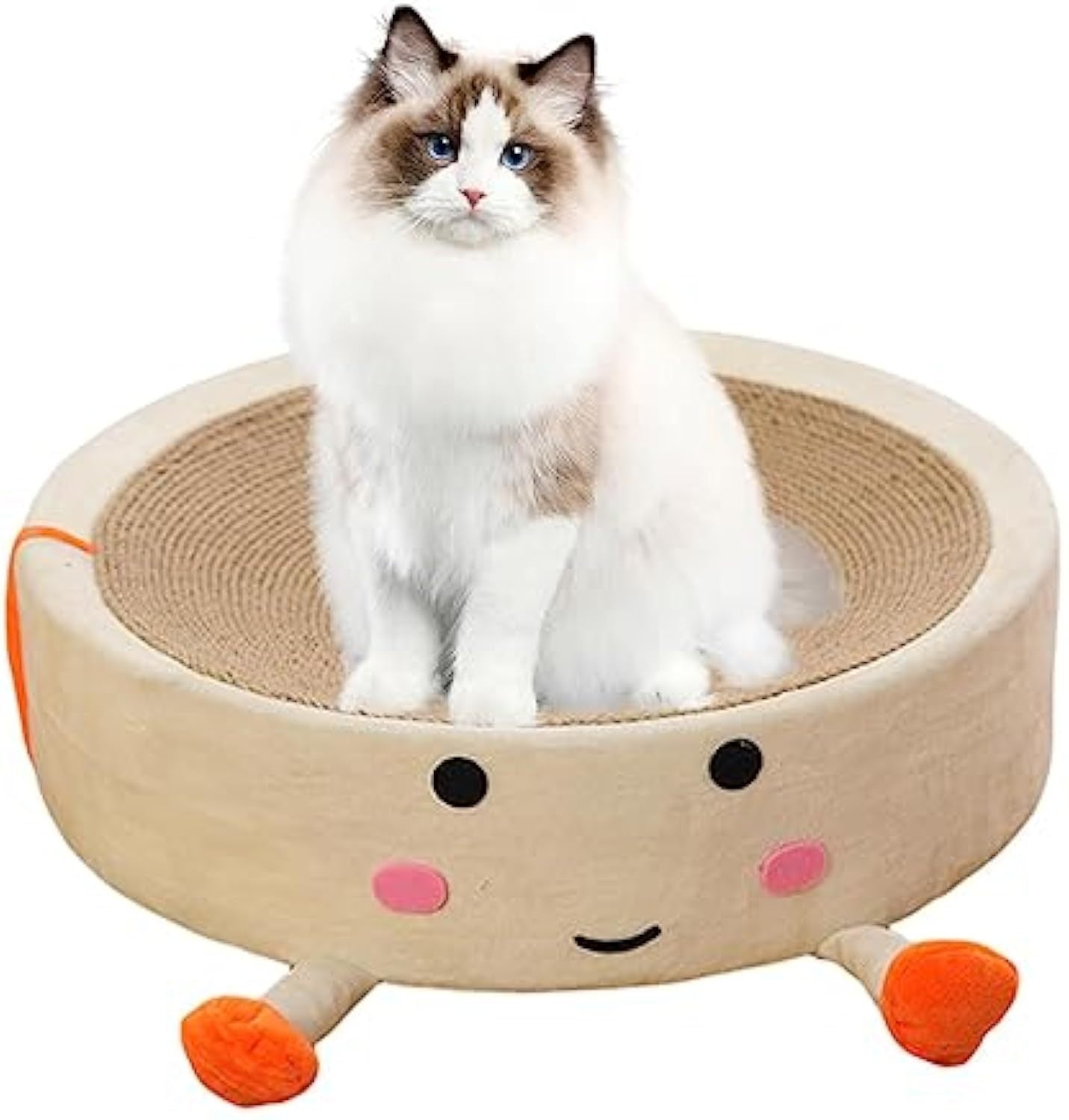 Cartoon Round Sisal Cat Scratching Board & Bed