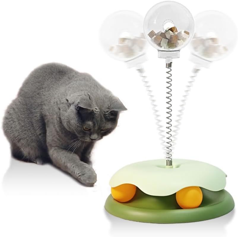 Cat Treat Dispenser Toy with Track Ball