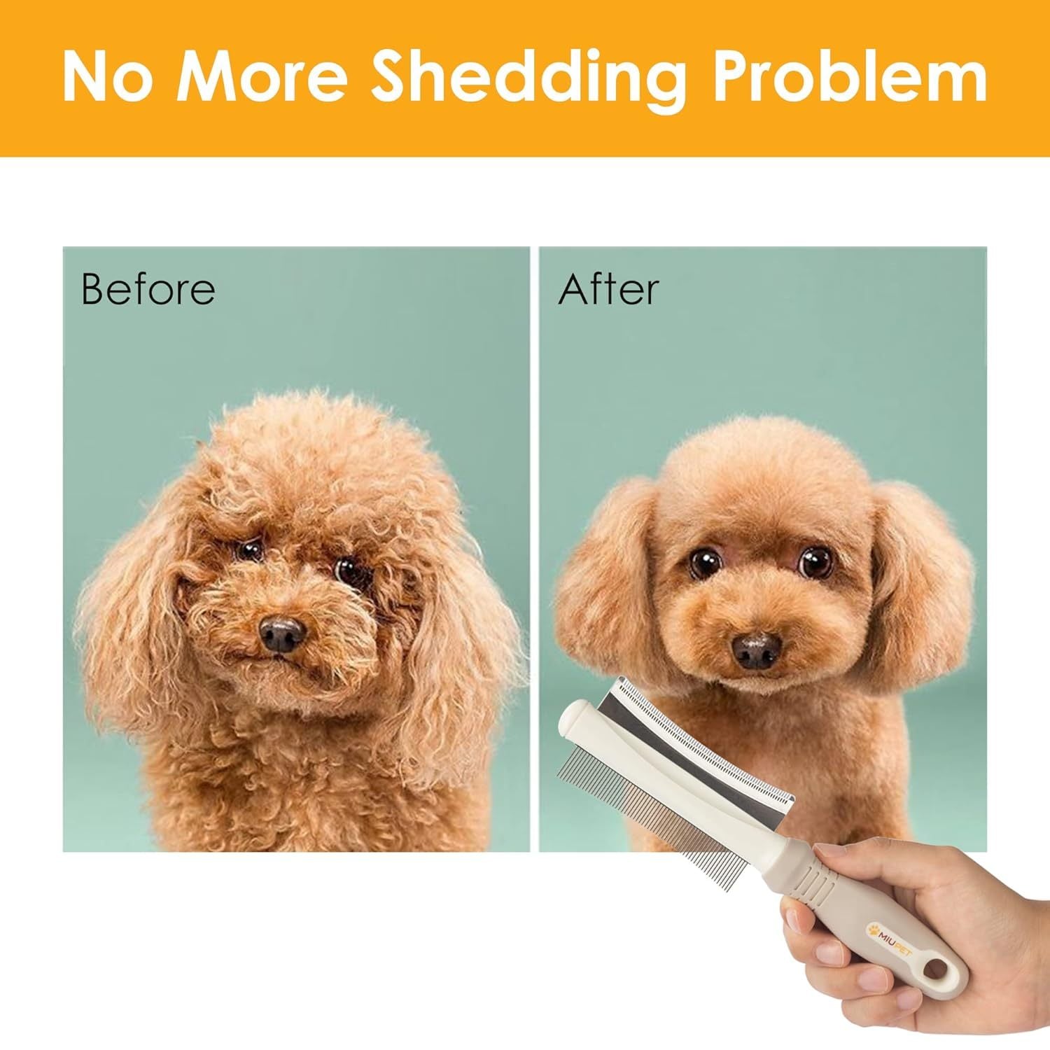 2-in-1 Deshedding and Grooming Brush for Pets