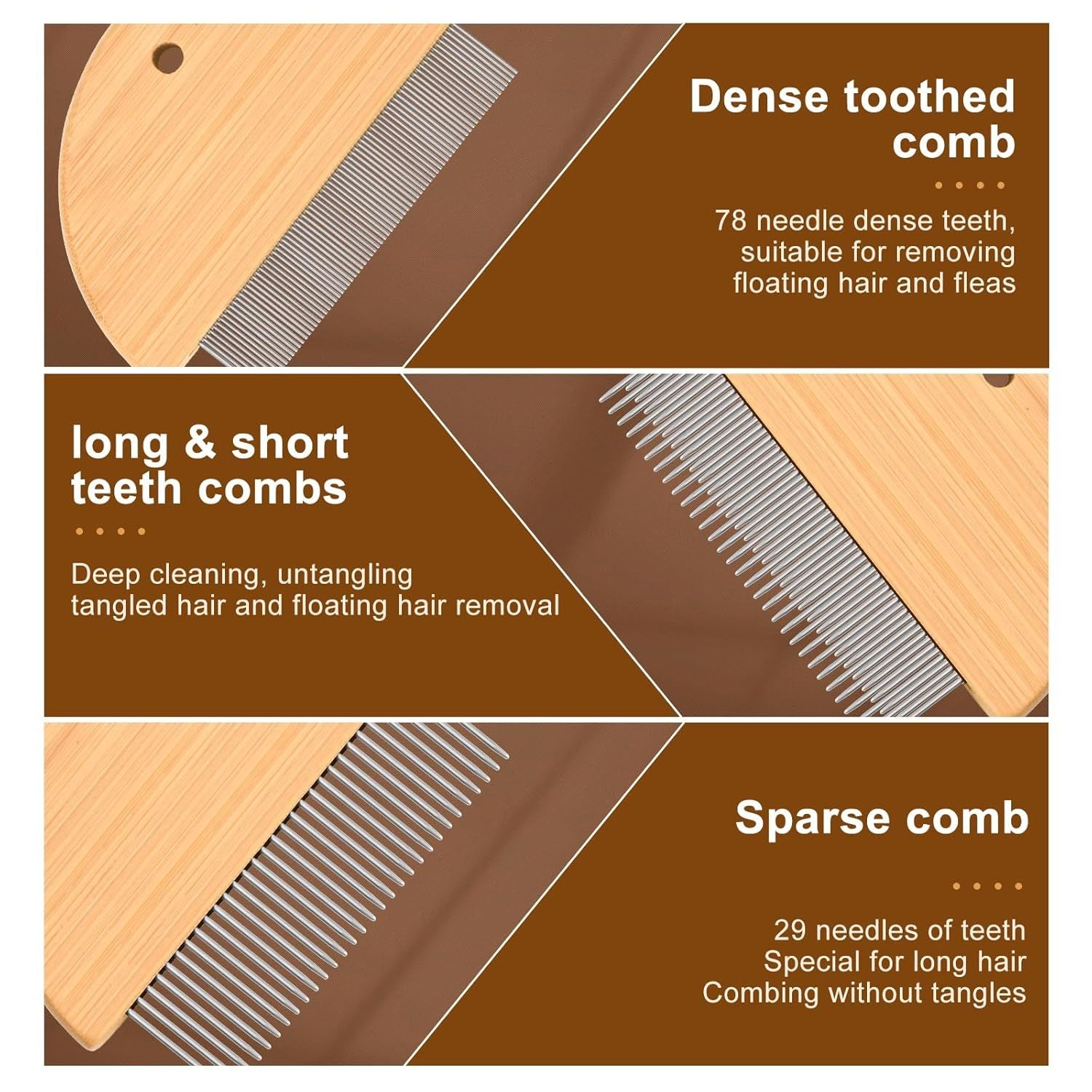 Wooden Flea Comb for Cats and Dogs