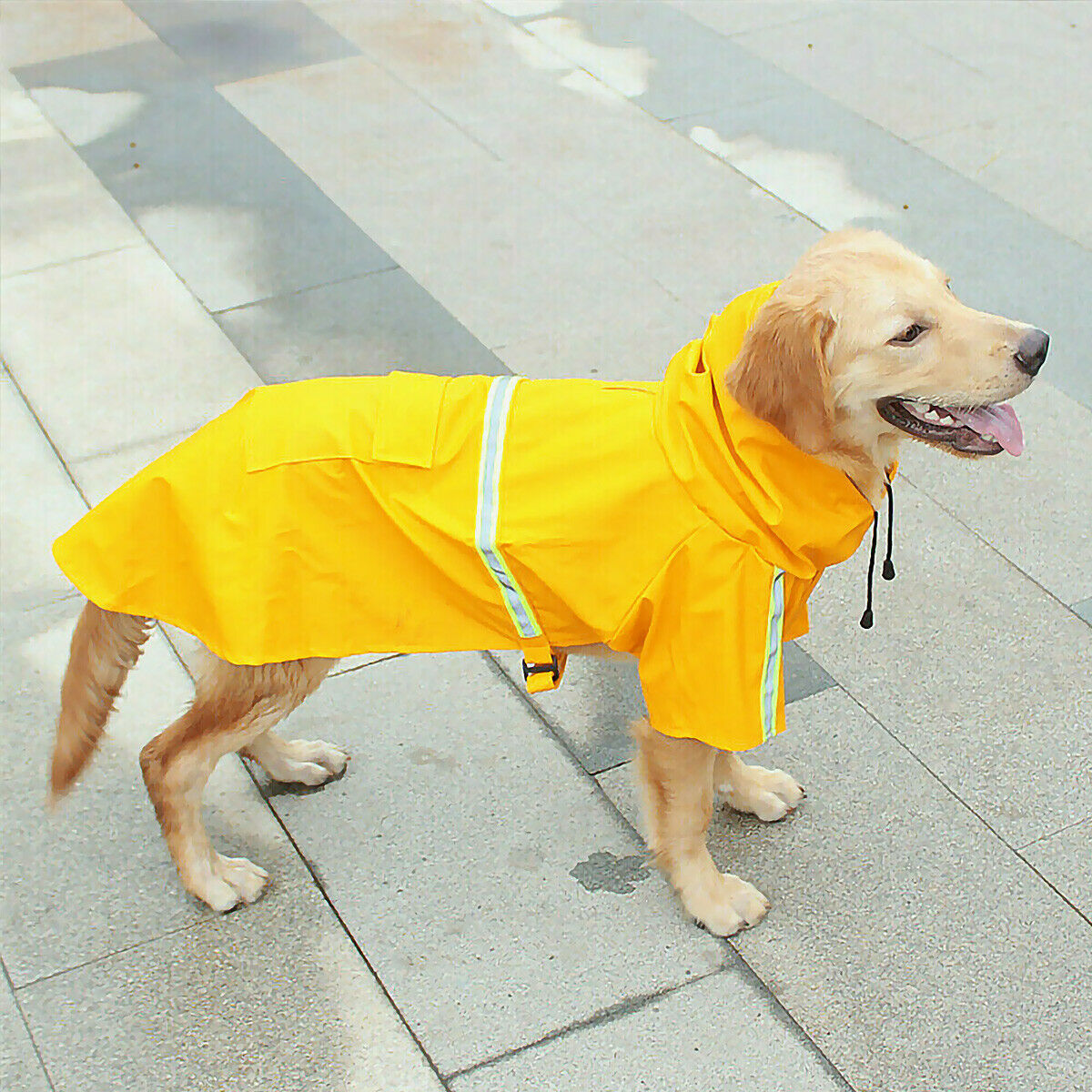 Waterproof Dog Raincoat with Reflective Stripes