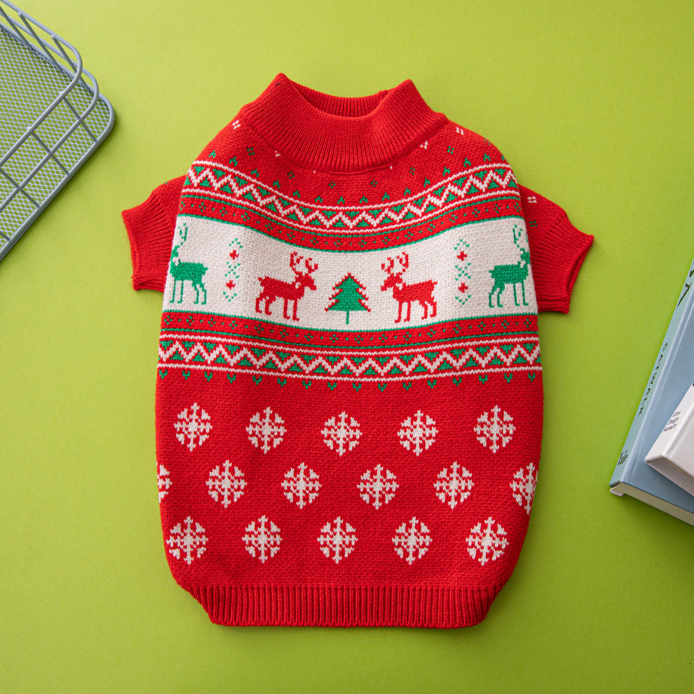 Christmas Tree & Elk Dog Sweater