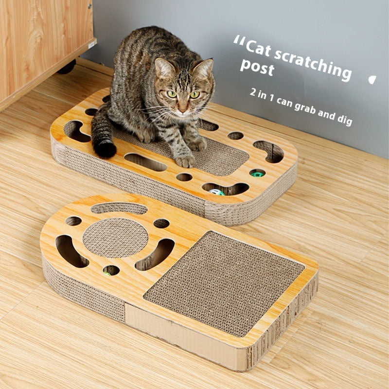 Round Cat Scratch Board with Ball