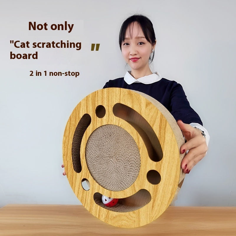 Round Cat Scratch Board with Ball