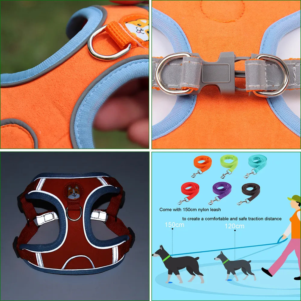 Reflective No-Pull Dog Harness and Leash Set