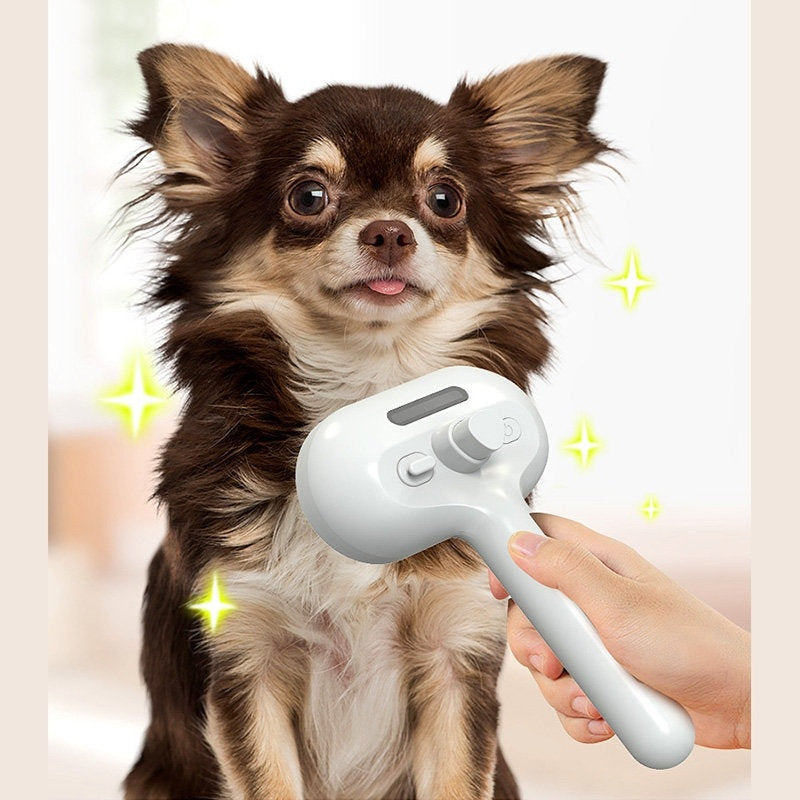 Self-Cleaning Pet Hair Remover Brush with Built-in Mist Humidifier