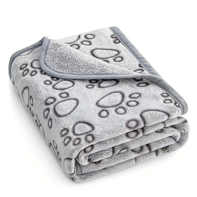 Soft Grey Paw Pet Blanket