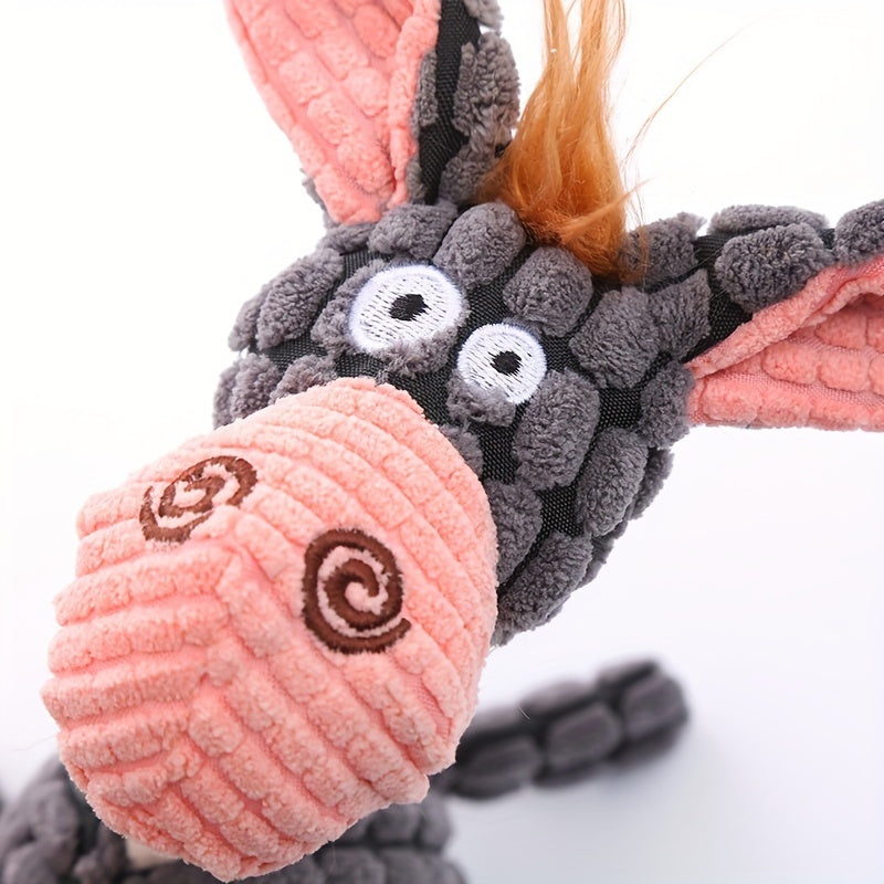 Squeaky Plush Donkey Dog Toy