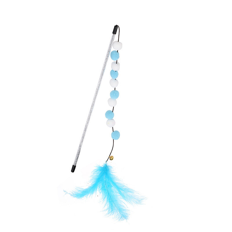 Interactive Cat Teaser Rod with Bell and Feather