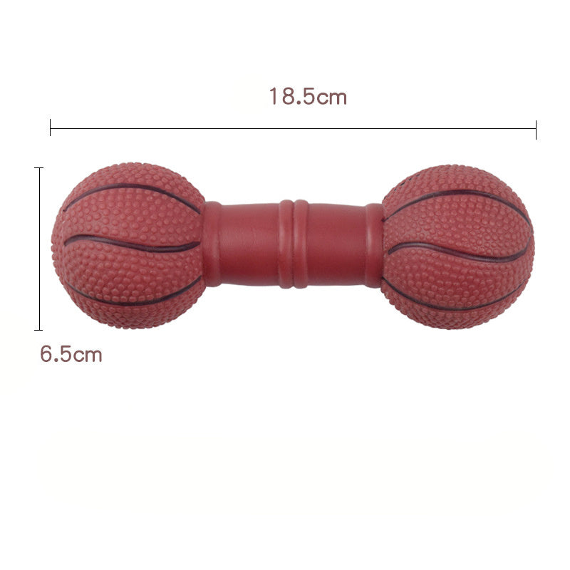 Dog Toys - Football Dumbbell Shaped Squeaky Chew Toy