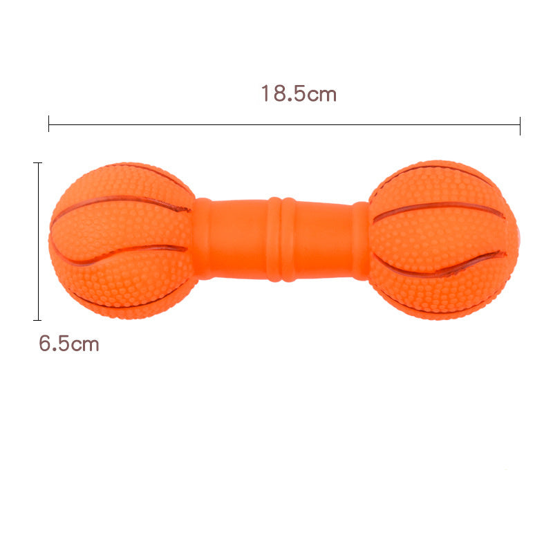 Dog Toys - Football Dumbbell Shaped Squeaky Chew Toy