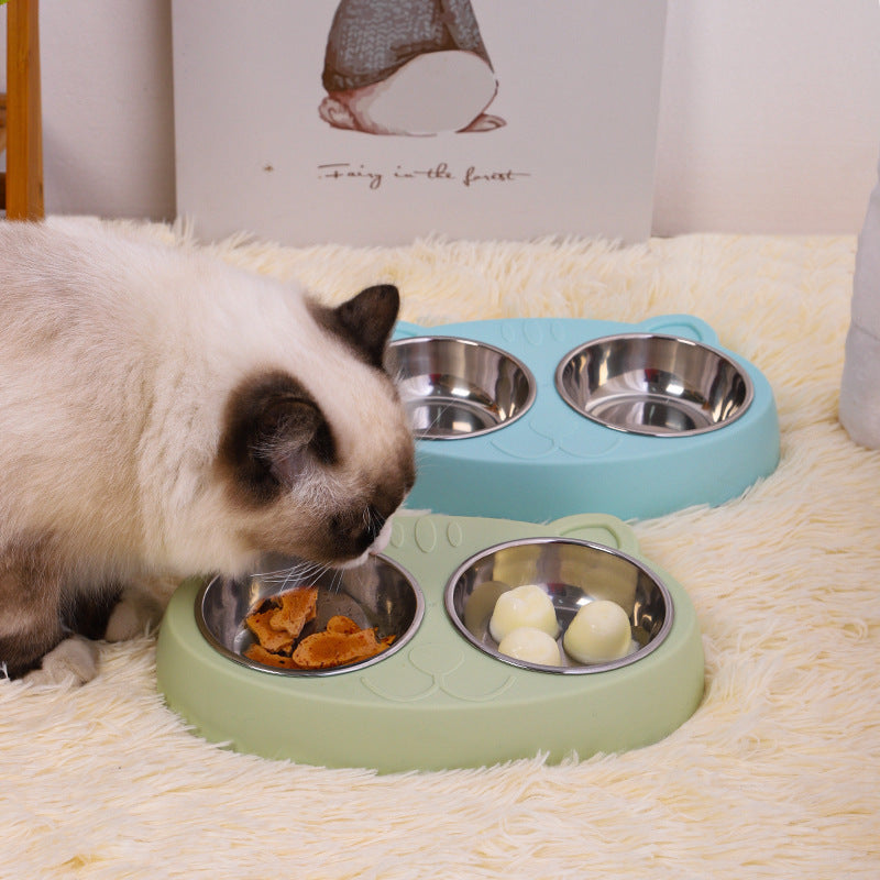 Pet Double Bowls with No-Spill Stand