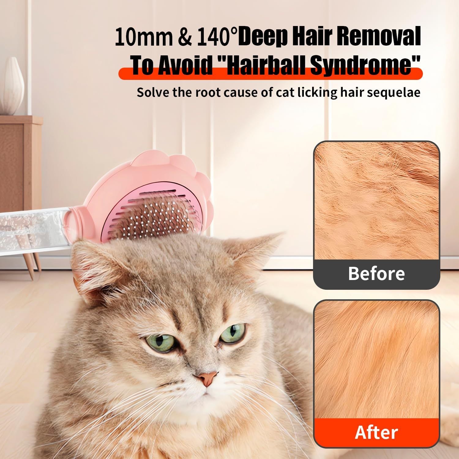 3-in-1 Spray Cat Brush with Release Button