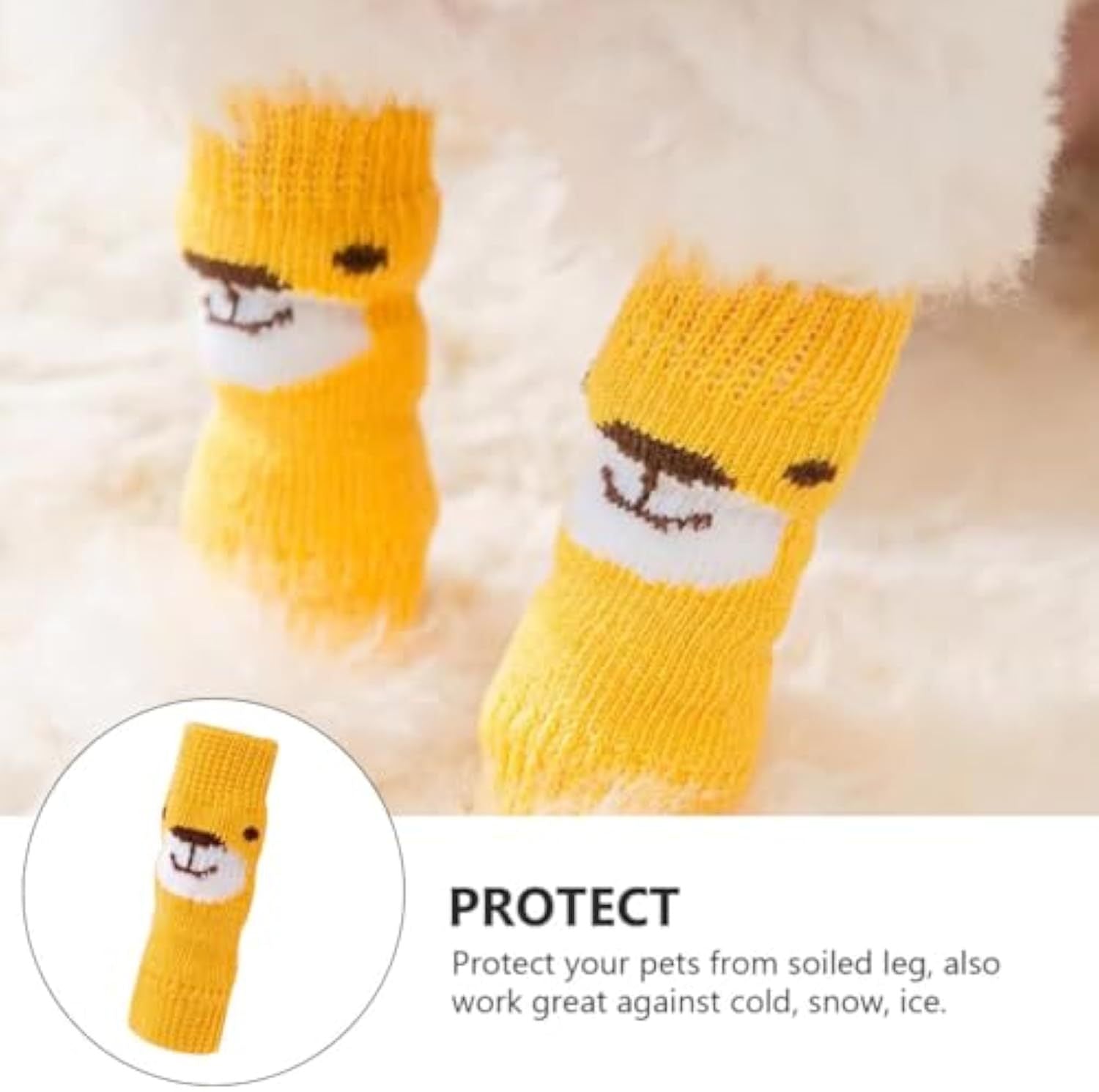 4-Piece Winter Warm Pet Socks Set