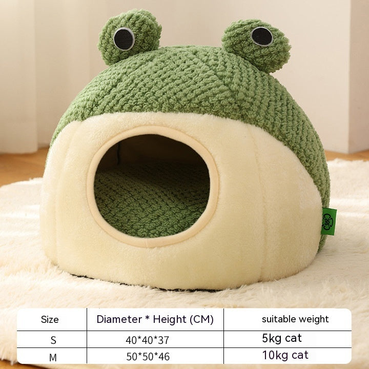 Little Frog Warm Plush Pet Bed