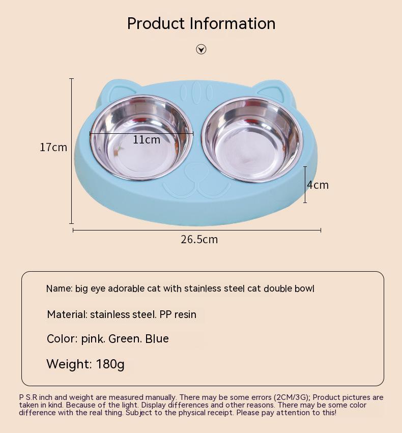 Pet Double Bowls with No-Spill Stand