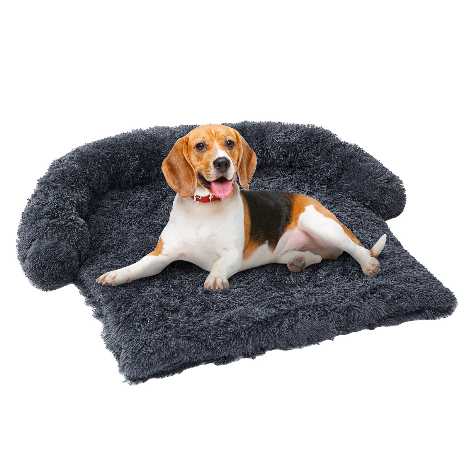 Plush Dog Sofa Bed with Blanket