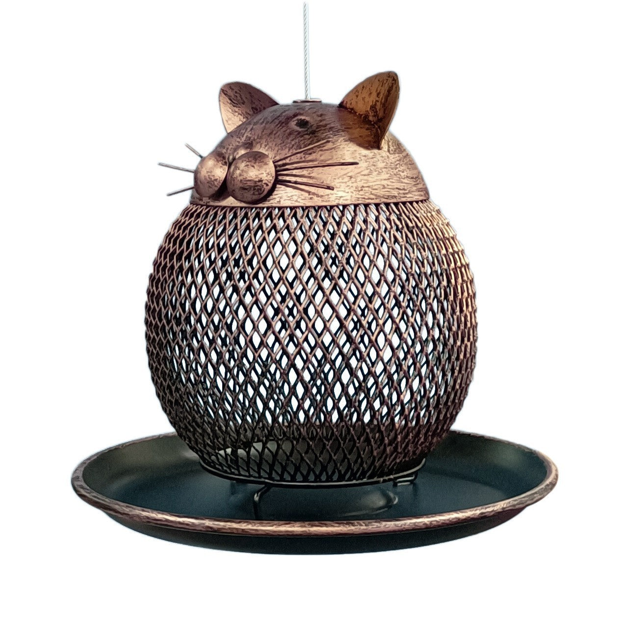 Vintage Cat-Shaped Hanging Bird Feeder