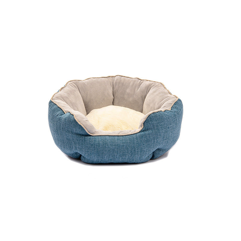 Octagonal Warm Winter Pet Bed