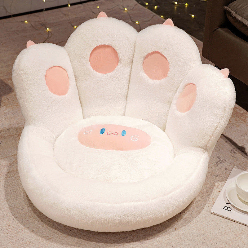 Cute Cat Paw Shape Seat Cushion with Detachable Sheep Plush