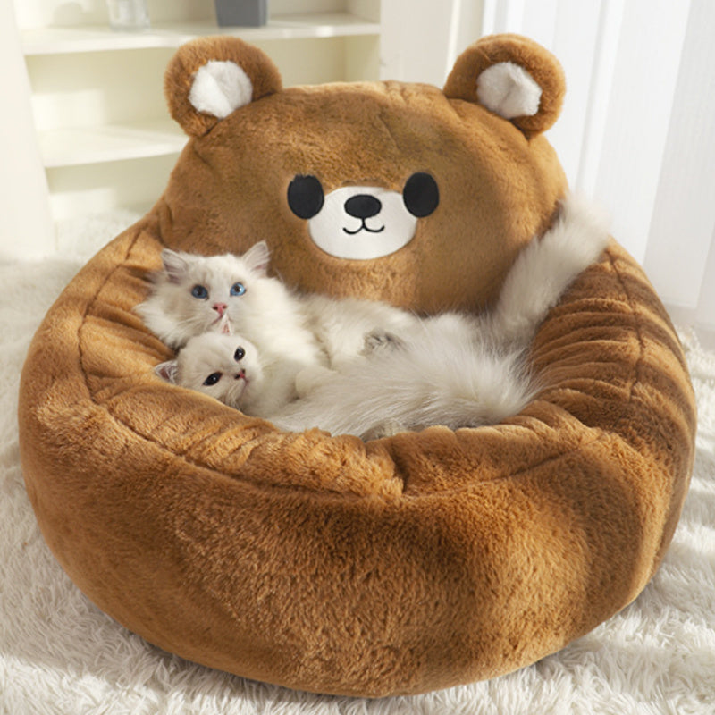 Cute Cat & Dog Bed Tent with Washable Cushion