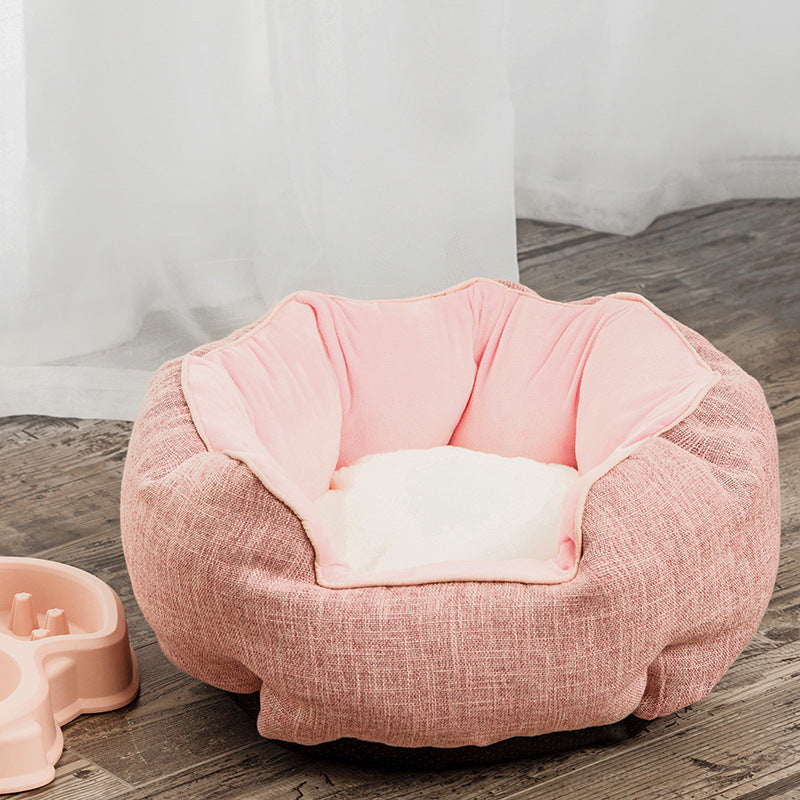 Octagonal Warm Winter Pet Bed