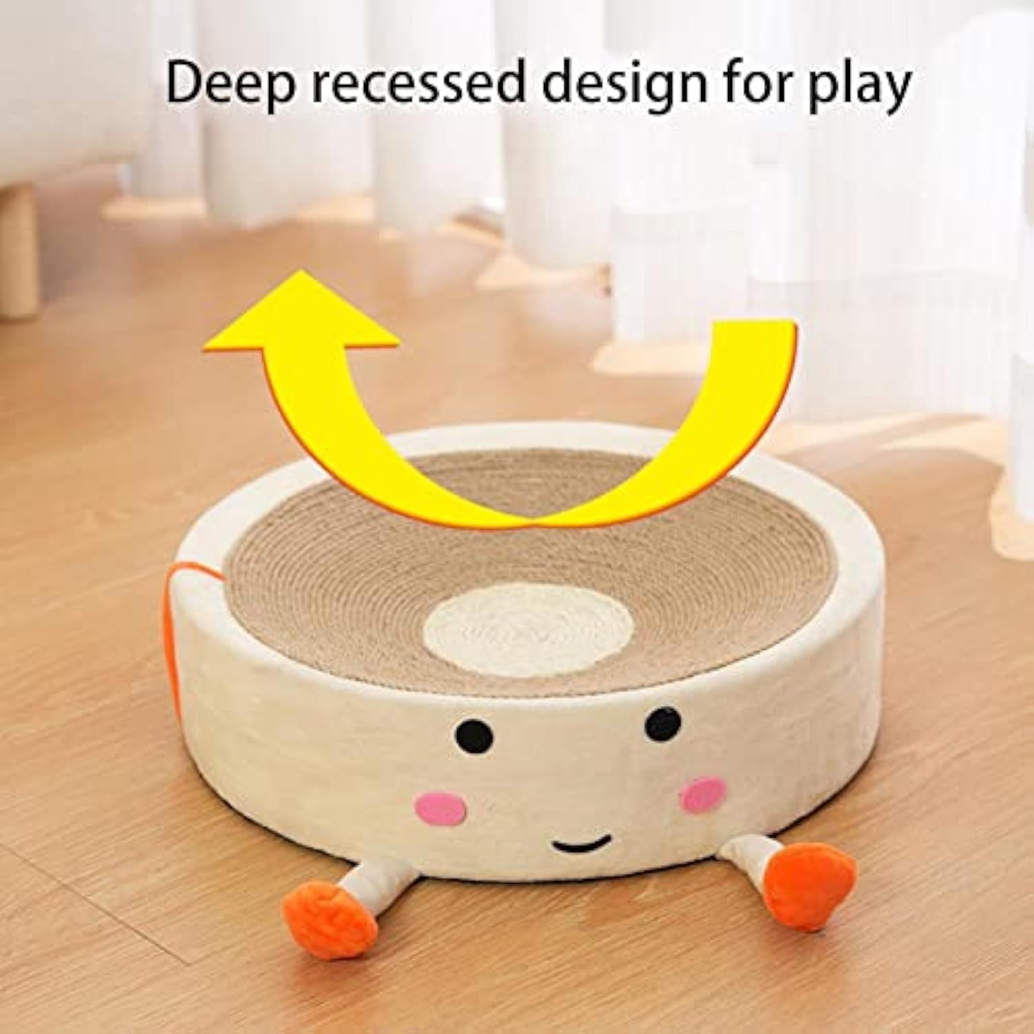 Cartoon Round Sisal Cat Scratching Board & Bed