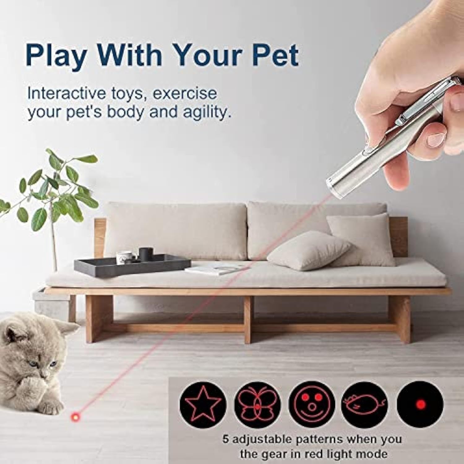 Cat Laser Pointer Interactive Toy for Indoor Cats