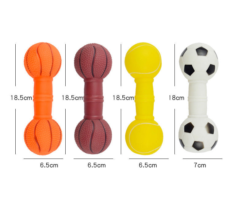 Dog Toys - Football Dumbbell Shaped Squeaky Chew Toy