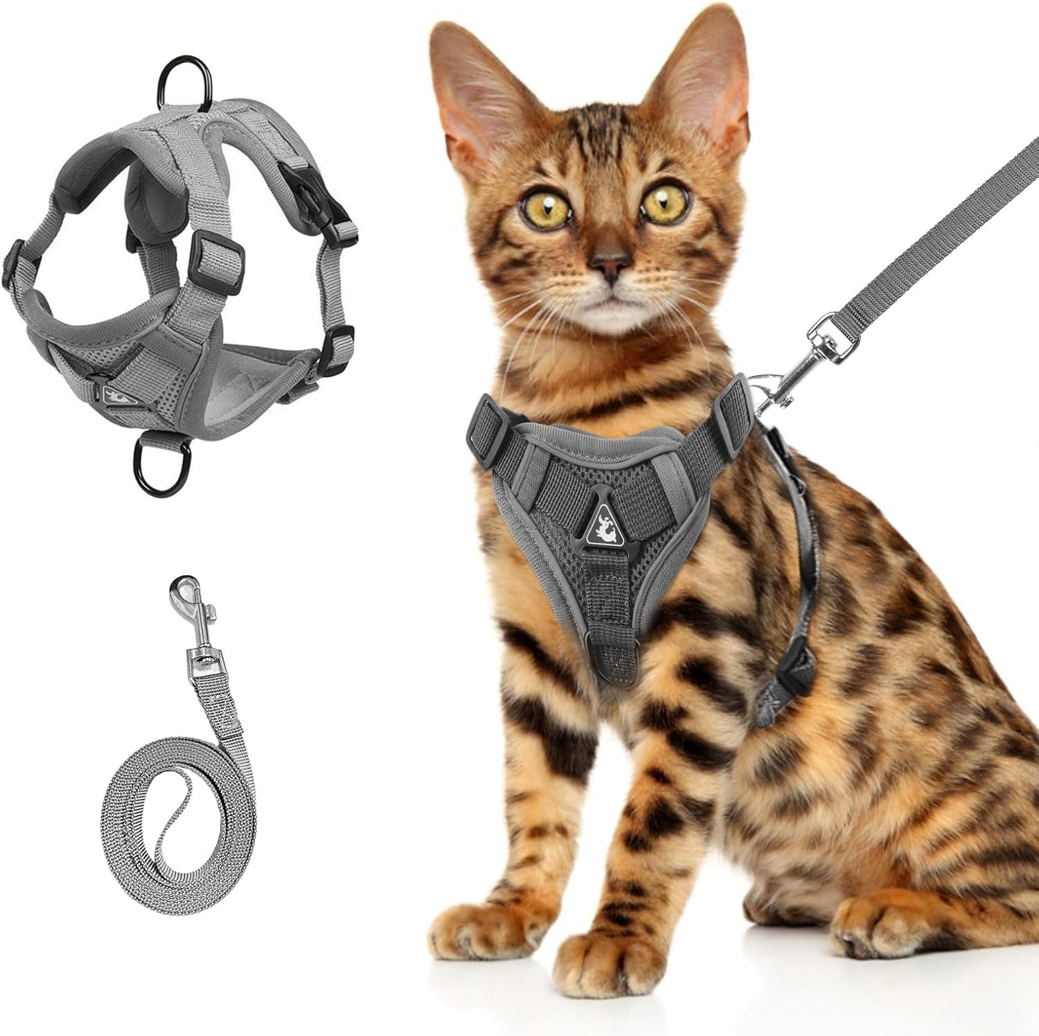 Adjustable Anti-Escape Mesh Cat Harness & Leash Set