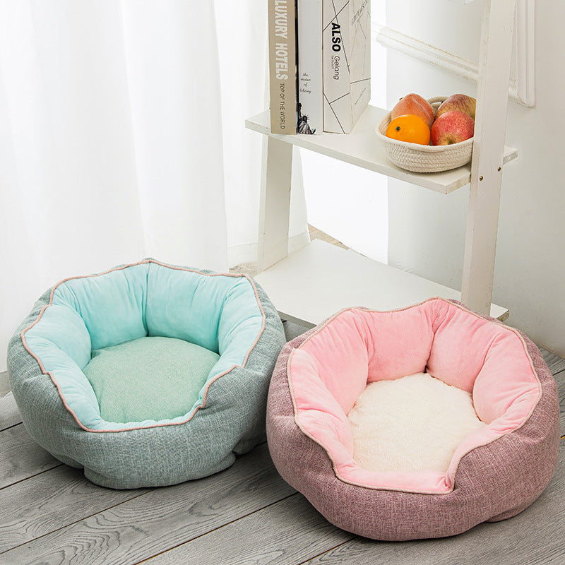 Octagonal Warm Winter Pet Bed