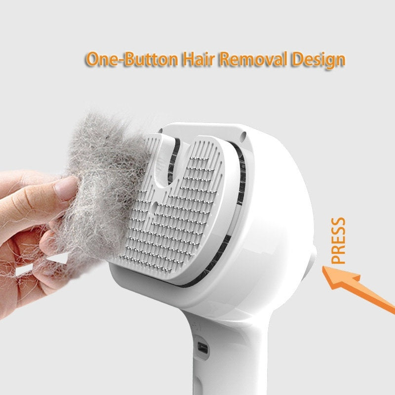 Self-Cleaning Pet Hair Remover Brush with Built-in Mist Humidifier