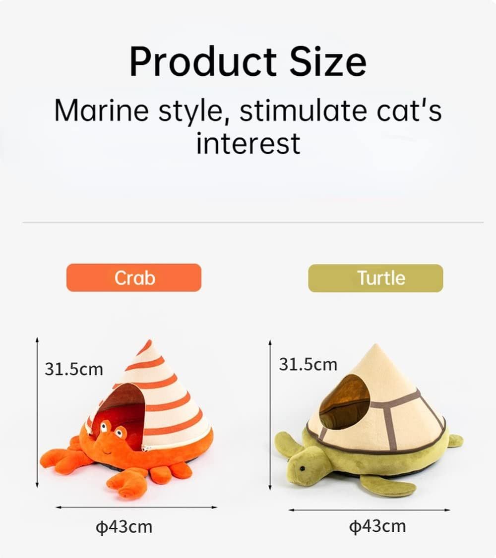 Cat Nest Crab Turtle Shaped Pet Bed