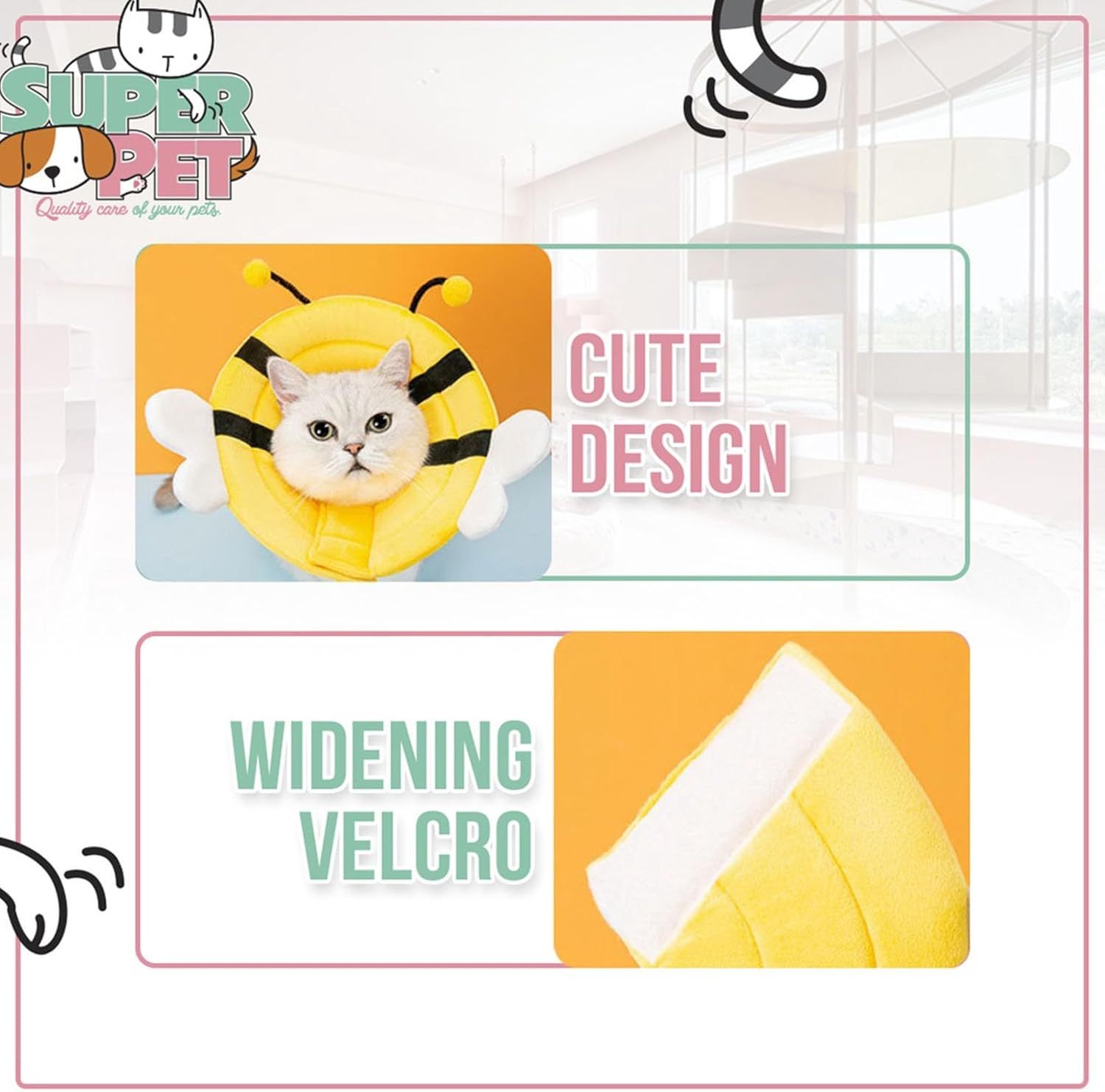 Soft Bee Cat Cone Collar